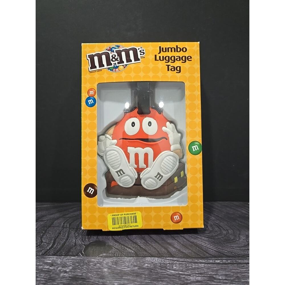 New M&M's World Orange Character Luggage Tag New In Box